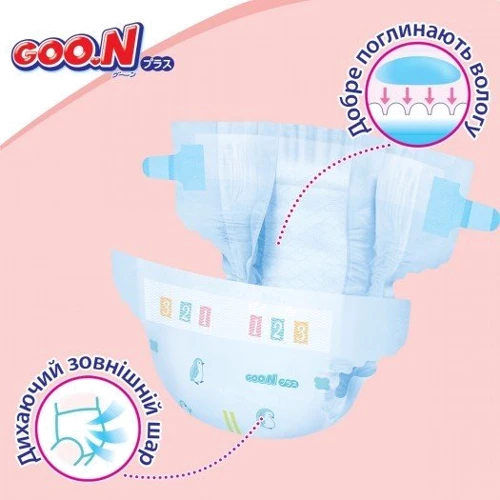 Подгузники Goo.N Plus для детей 9-14 кг (размер L, на липучках, унисекс, 54 шт): Пол ребенка Унисекс
