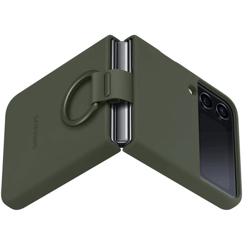 Чехол для телефонов Samsung Silicone Cover with Ring Khaki (EF-PF721TGEGUA) for Samsung F721 Galaxy Flip 4: Пленка в комплекте нет