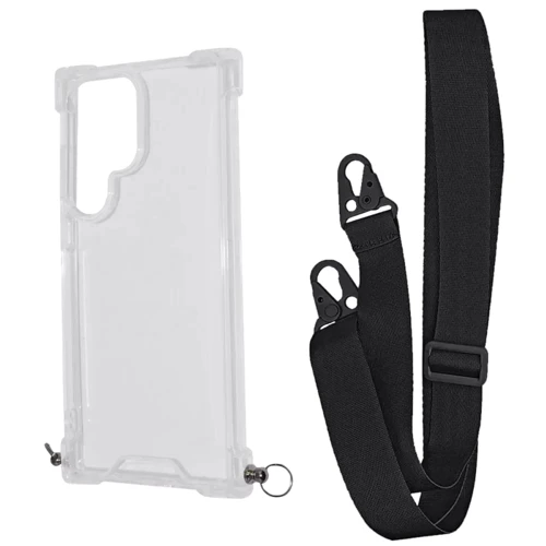 Чехол для телефонов WAVE Clear Case with Strap Black for Samsung S918 Galaxy S23 Ultra