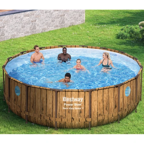 Бассейн Bestway каркасный 488-122 см 19480 л (56725) (фильтр-насос, лестница, тент, окно 4 шт) фото 2
