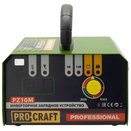 Инверторное зарядное устройство Proсraft PZ10M: Емкость заряжаемого аккумулятора, Ач 150