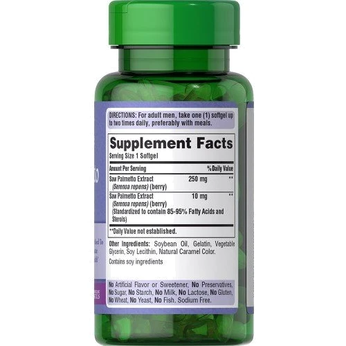 Puritan's Pride Saw Palmetto Extract 180 Softgels Со Пальметто: Форма випуску капсули