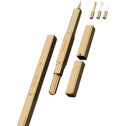 Эксклюзивный тиклер LOCKINK 5-head Flirting Tickler - Golden с пятью насадками