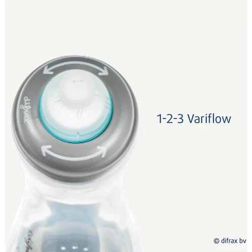 Антиколиковая бутылочка Difrax Variflow 1-2-3 с силиконовой соской 250 мл Natural фото 5