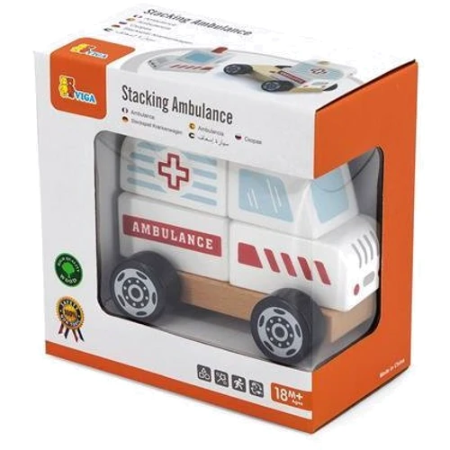 Дерев'яна пірамідка Viga Toys Viga Toys Машина швидкої допомоги (50204)