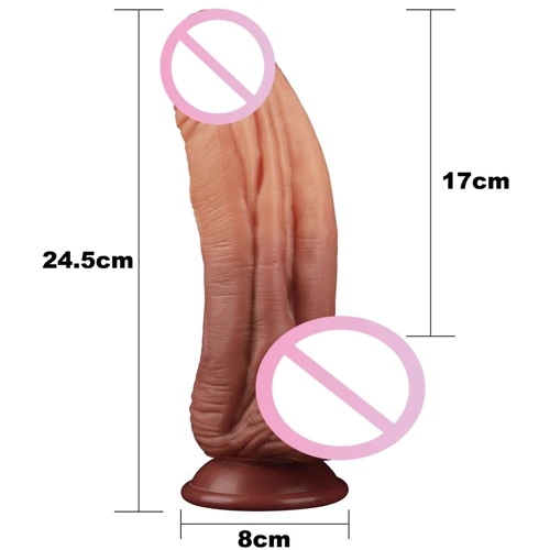 Фаллоимитатор LoveToy Dual-Layered Silicone Nature Cock 10" Brown