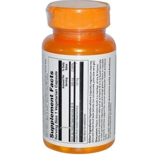 Thompson No Flush Niacin 500 mg 30 Veggie Caps Витамин B3: Тип Витамин B