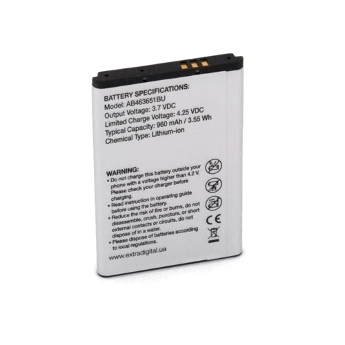 Аккумулятор ExtraDigital 960mAh (AB463651BU) for Samsung C3322i Duos: Производитель ExtraDigital