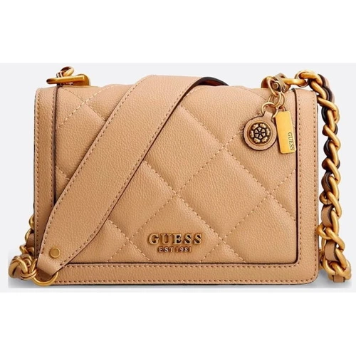 Женская сумка кросс боди GUESS ABEY CROSSBODY FLAP темно-бежевая (HWQB8558210-BEI)