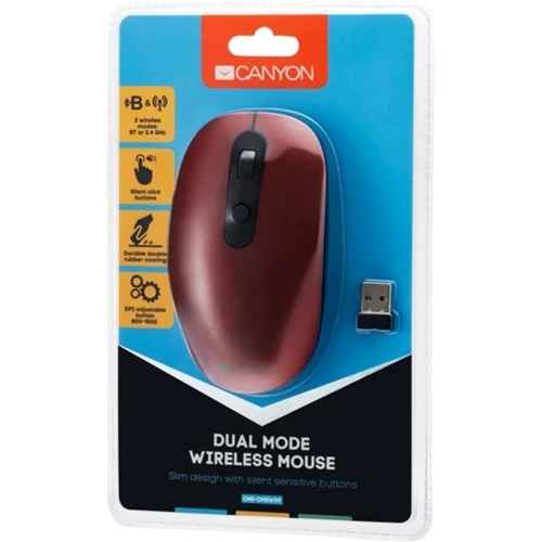 Мишка Canyon CNS-CMSW09R Red: Максимальна роздільна здатність сенсора, dpi 1600