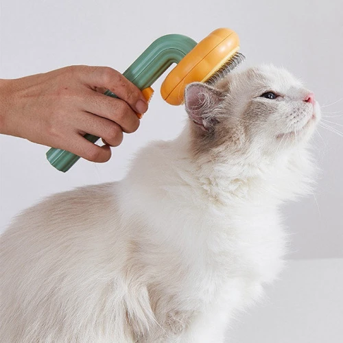 Расческа для шерсти кошек и собак с кнопкой Vailge Pet Brush PGB-A Оранжевая (2090)