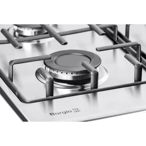 Варильна поверхня газова Borgio 6621 (Inox): Робоча поверхня нержавіюча сталь