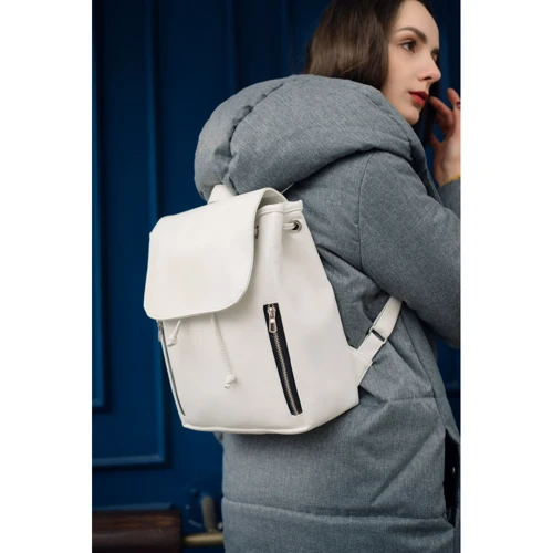 Женский рюкзак Sambag Loft MET белый (22203008): Застежка Магнитная