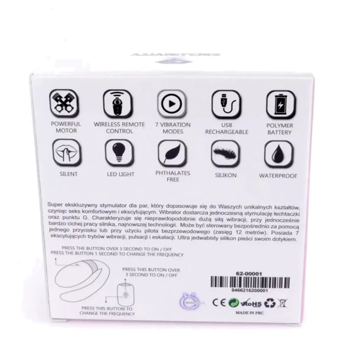 Вибромассажер для пар с пультом ДУ - Boss Series V-Vibe Pink USB 7 Function, BS6200001