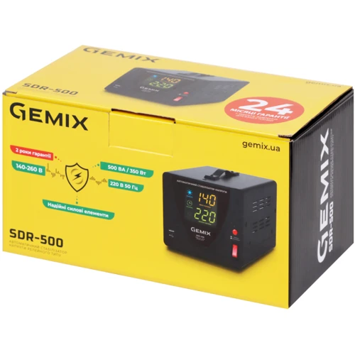 Стабілізатор напруги Gemix SDR-500: Робоча частота, Гц 50
