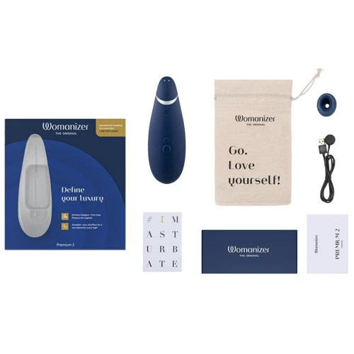 Вакуумный клиторальный стимулятор Womanizer Premium 2 Blueberry