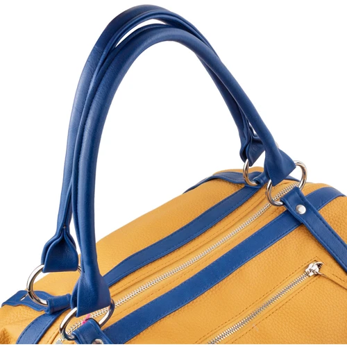 Женская сумка бочонок Laskara желтая (LK-10251-yellow): Тип ручки С двумя ручками, Длинная ручка