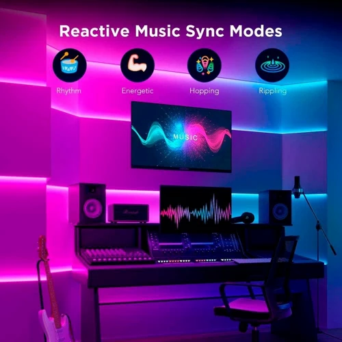 Стрічка світлодіодна розумна Govee H612 Strip Light S With Protective Coating, 5м, RGBICW, WI-FI/Bluetooth, білий (H612ACD1)