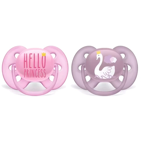Пустышка Philips AVENT Ultra Soft для девочек 6-18 мес 2 шт (SCF223/02): Возраст старше 6 месяцев