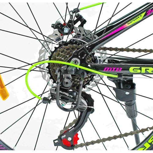 Велосипед спортивний Corso Gravity 24", рама 12", зелений (GR-24617): Гальма дисковые механические
