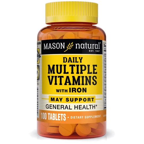 Mason Natural Daily Multiple Vitamins With Iron Мультивитамины с железом 100 таблеток