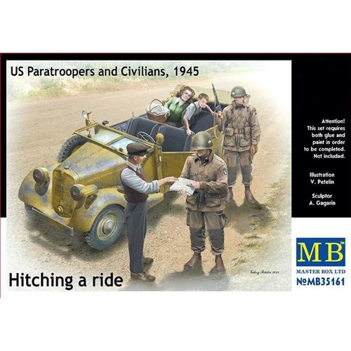Набор фигурок Master Box Американские десантники и гражданские лица, 1945 (MB35161)