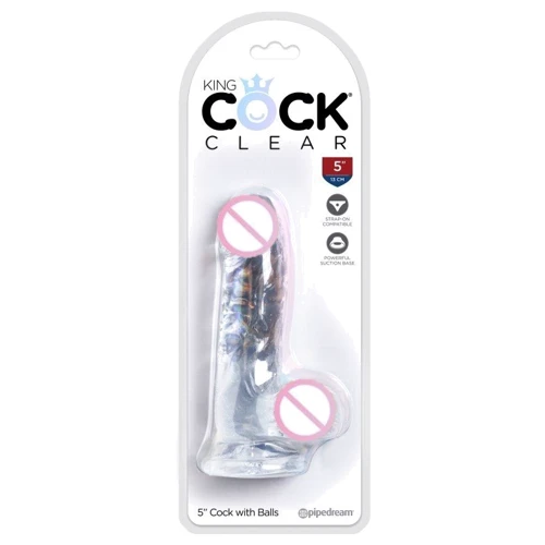 Прозрачный фаллоимитатор Pipedream King Cock Clear 5" Cock with Balls (прозрачный)