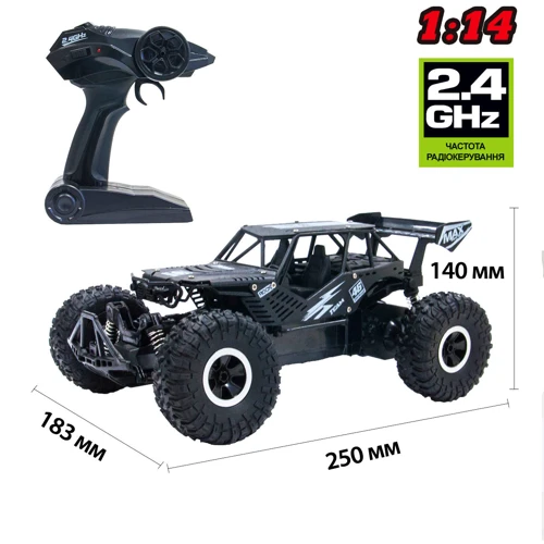 Автомобиль Off-Road Crawler на р/у – Speed King (черный металлик, метал. корпус, аккум. 6V, 1:14) (SL-153RHMBl) фото 6