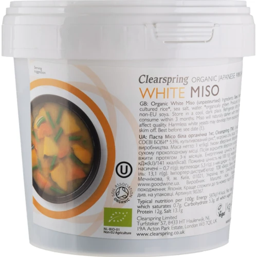 Паста Мисо Clearspring Белая Органическая 1кг (5021554004035)