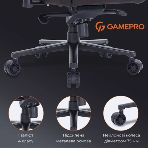 Игрово кресло Gamepro GC900DB Size XL Fabric Black фото 18