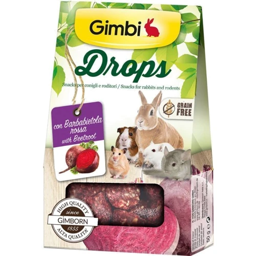 Лакомство GimBi Дропсы со свеклой для грызунов 50 г