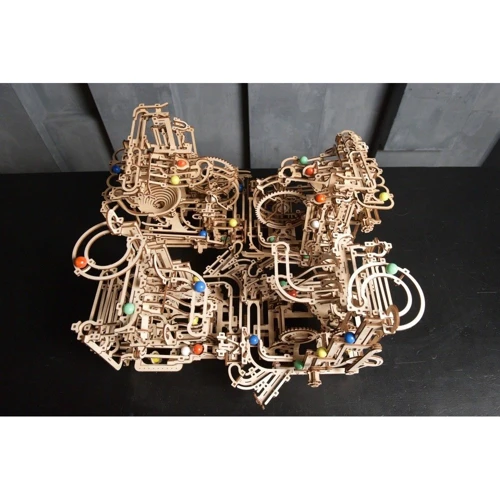 Механический 3D пазл UGEARS Механическая модель Марбл-трасса Многоуровневый подъемник (70170) фото 12