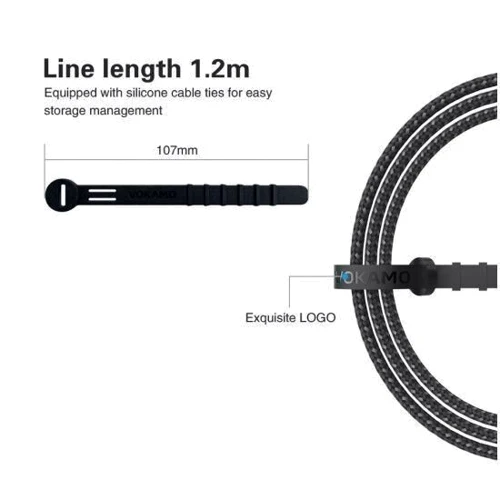 Кабель Vokamo Luxlink Cable USB-C to Lightning 1.2m Black (VKM20051): Длина 1.2 м