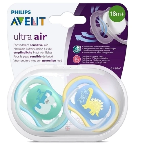 Пустышка для мальчика Philips AVENT Ultra-Air, 18+ мес, 2 шт. (SCF349/11)