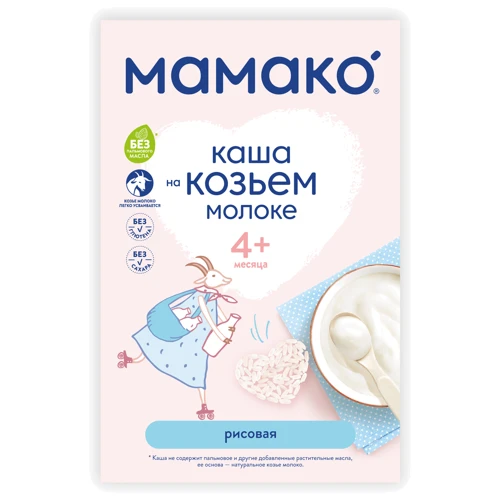 Каша Мамако рисовая на козьем молоке 200 г (4607088795789)
