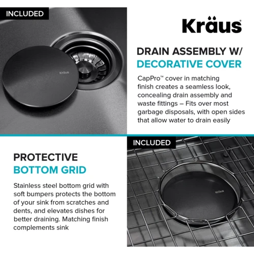 Кухонна мийка Kraus KWF410-33/PGM