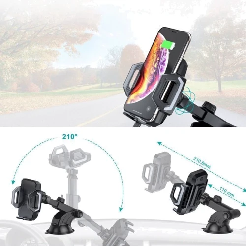 Держатель Choetech Car Holder Wireless Charger 15W Black (T521-F): Совместимость Для смартфона, универсальный