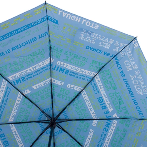 Зонт женский полуавтомат Happy Rain голубой (U42279-2): Фасон Складной (3 сложения)