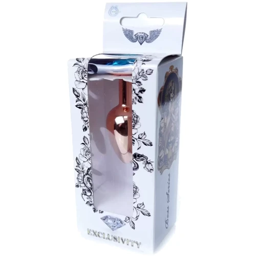 Анальная пробка с кристаллом BOSS of TOYS Boss Series - Jewellery Red Gold PLUG Light Blue S, BS6400113