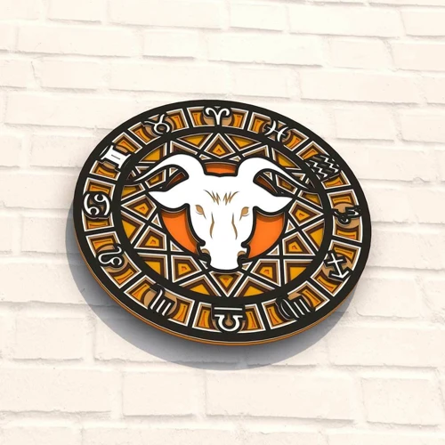 Деревянная картина-раскраска Wortex Woods Знак зодиака Телец 35x35 (3DP61011)