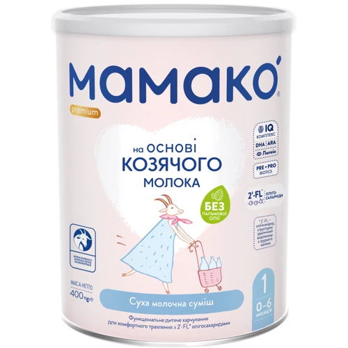 Дитяча Суміш Мамако Premium 1 на козячому молоці 0-6 міс 400 г (1105302)