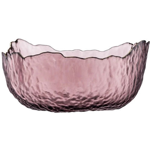 Салатник Ardesto Bell, 16.5см, скло, рожевий (AR5004)