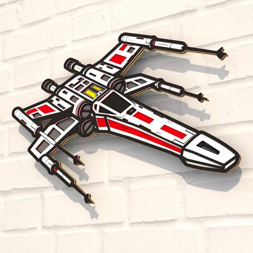 Дерев'яна картина-розмальовка Wortex Woods Винищувач X-wing 35х24 (3DP40005) фото 4