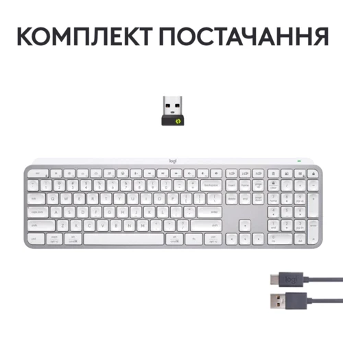 Клавиатура Logitech MX Keys S Wireless UA Pale Grey (920-011588) фото 8