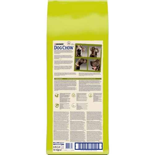 Сухой корм Dog Chow Large Breed Adult 2+ для собак больших пород с индейкой 14кг (12362346): Свойства Забота о суставах, Для активных собак, Основное питание