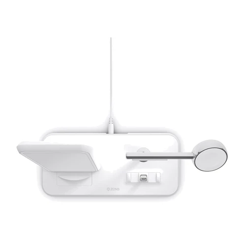 Док-станція Zens Dock Stand Dual Wireless Charger 10W with USB White (ZEDC07W/00) for Apple iPhone, Apple Watch and Apple AirPods фото 1