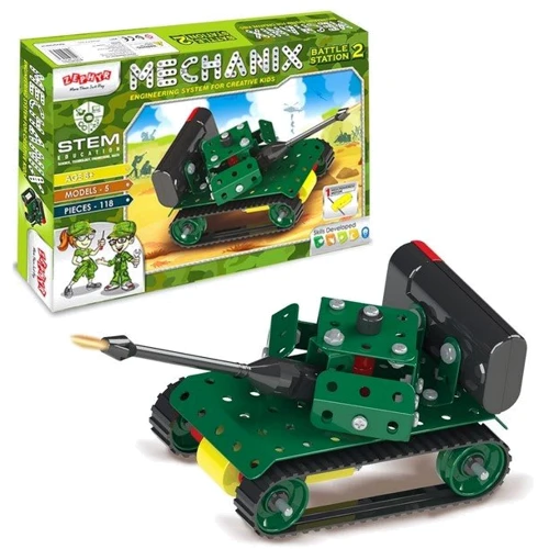 Металлический конструктор с электромотором Zephyr MECHANIX Военные 118 элементов (01076)