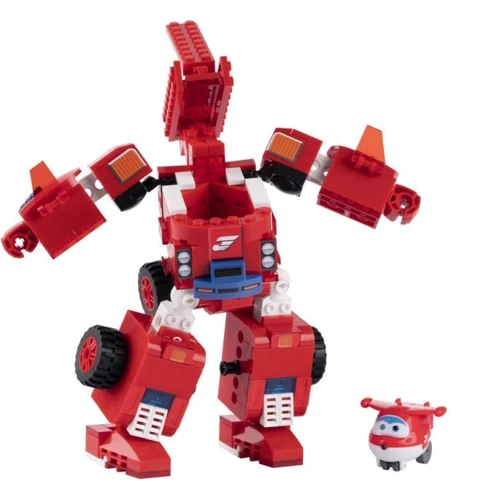 Конструктор-трансформер Super Wings Small Blocks 2-in-1 Buildable Transforming Vehicle Jett Джетт (EU385005)