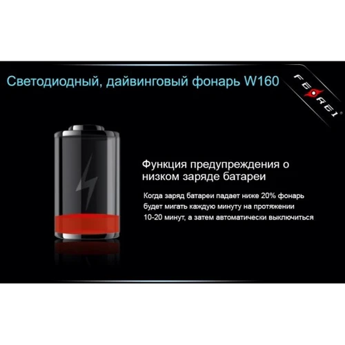 Фонарь туристический Ferei W160 T6: Сертификат защищенности IP68