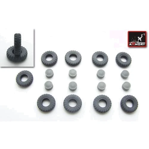 Набір деталування Armory BTR-80 wheels KI-80N type wheels set w/ armored hubs AR-AC7271b